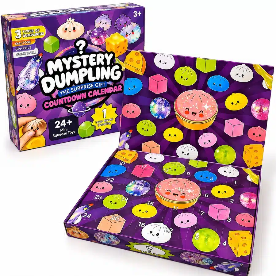Calendrier de l'Avent Mini Squishy Dumpling, calendrier surprise de Noël