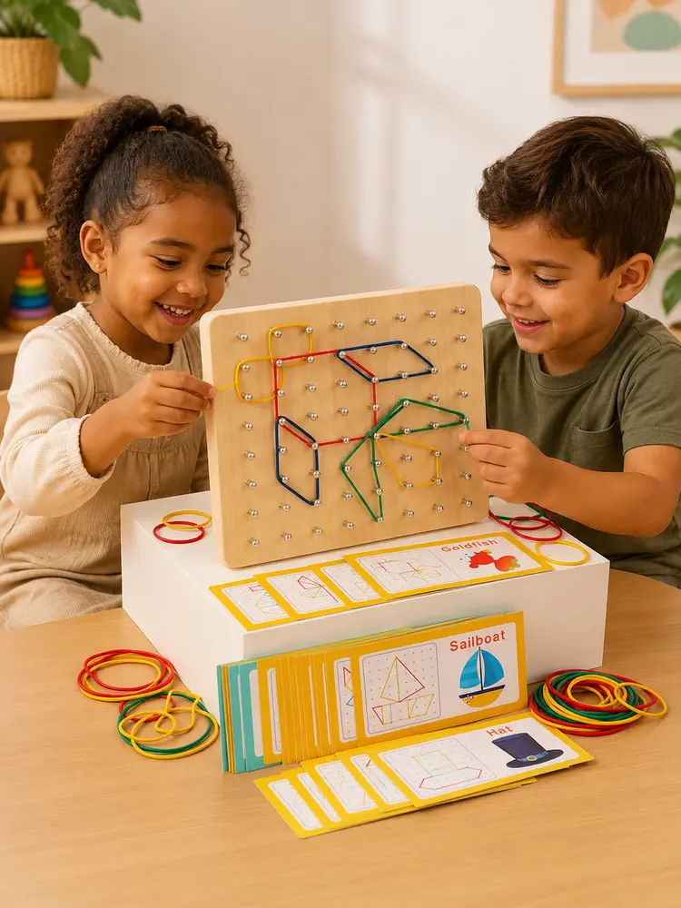 Géoplan Montessori avec élastiques 